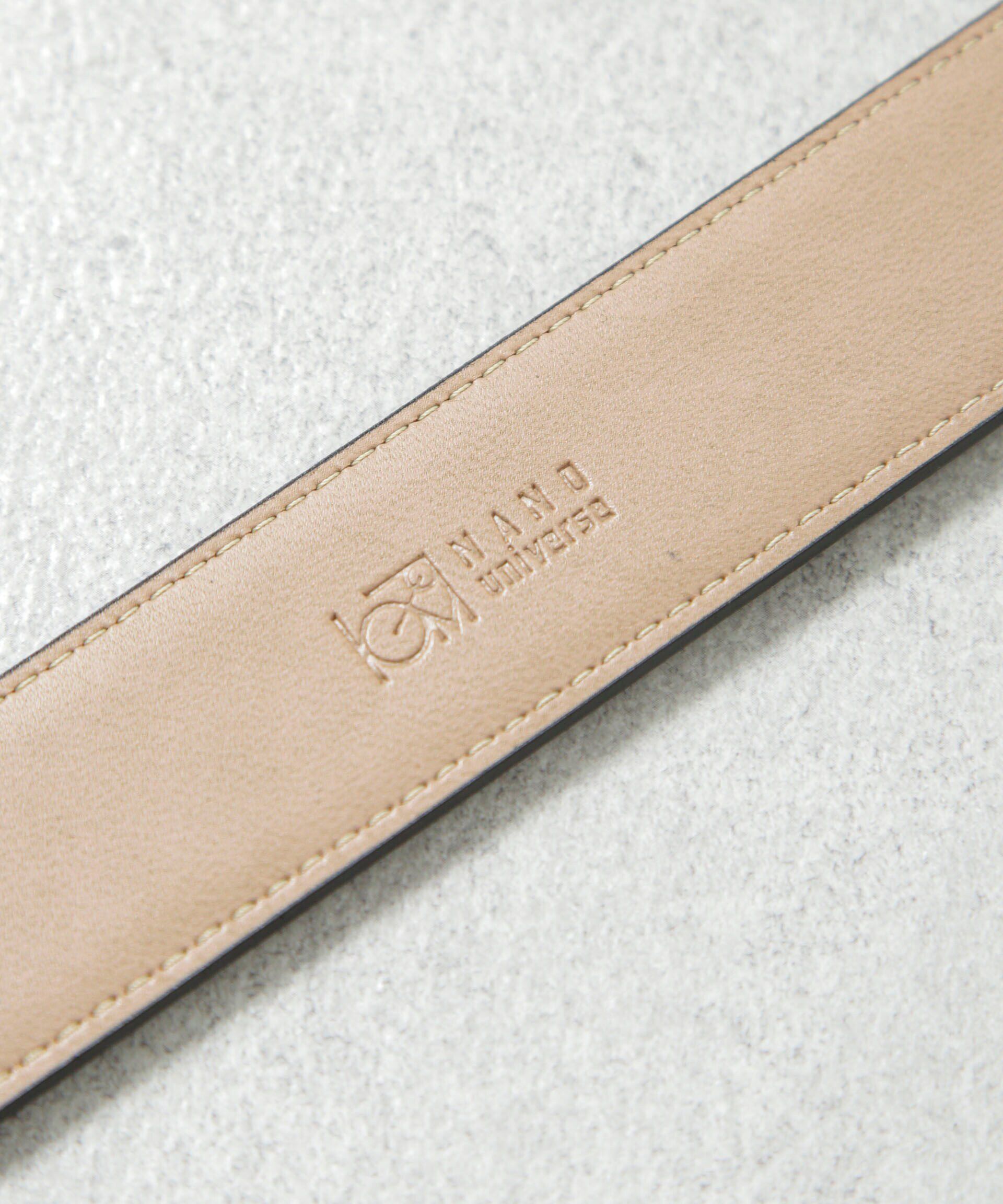 nano･universe「日本製 水シボレザーベルト」|ベルト|