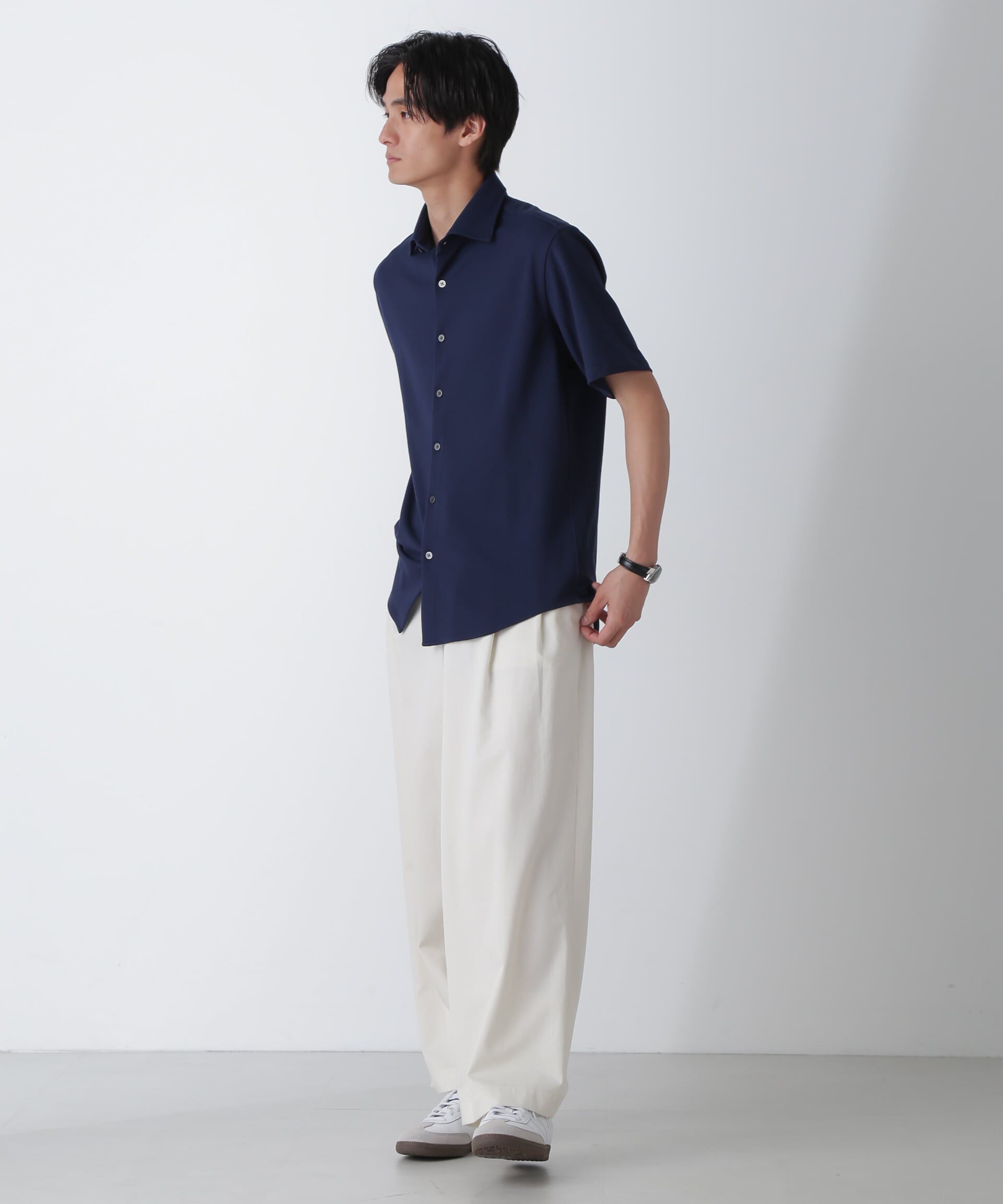 nano･universe「｢N SHIRTS｣AQUA RHYTHM(R)鹿の子シャツ 半袖」|シャツ・ブラウス|