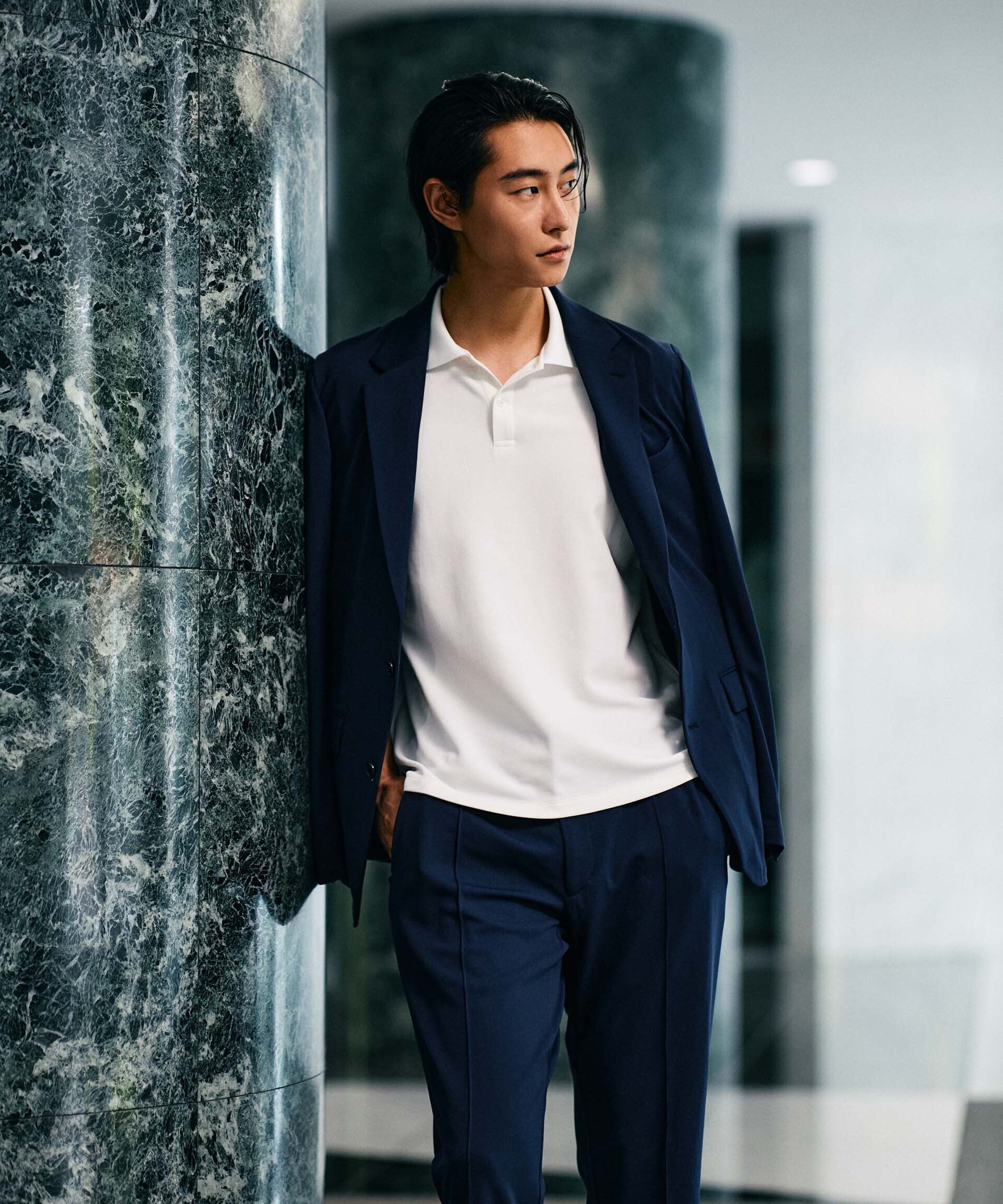 nano･universe「｢N POLO｣AQUA RHYTHM(R)鹿の子ポロシャツ 半袖」|Tシャツ・カットソー|