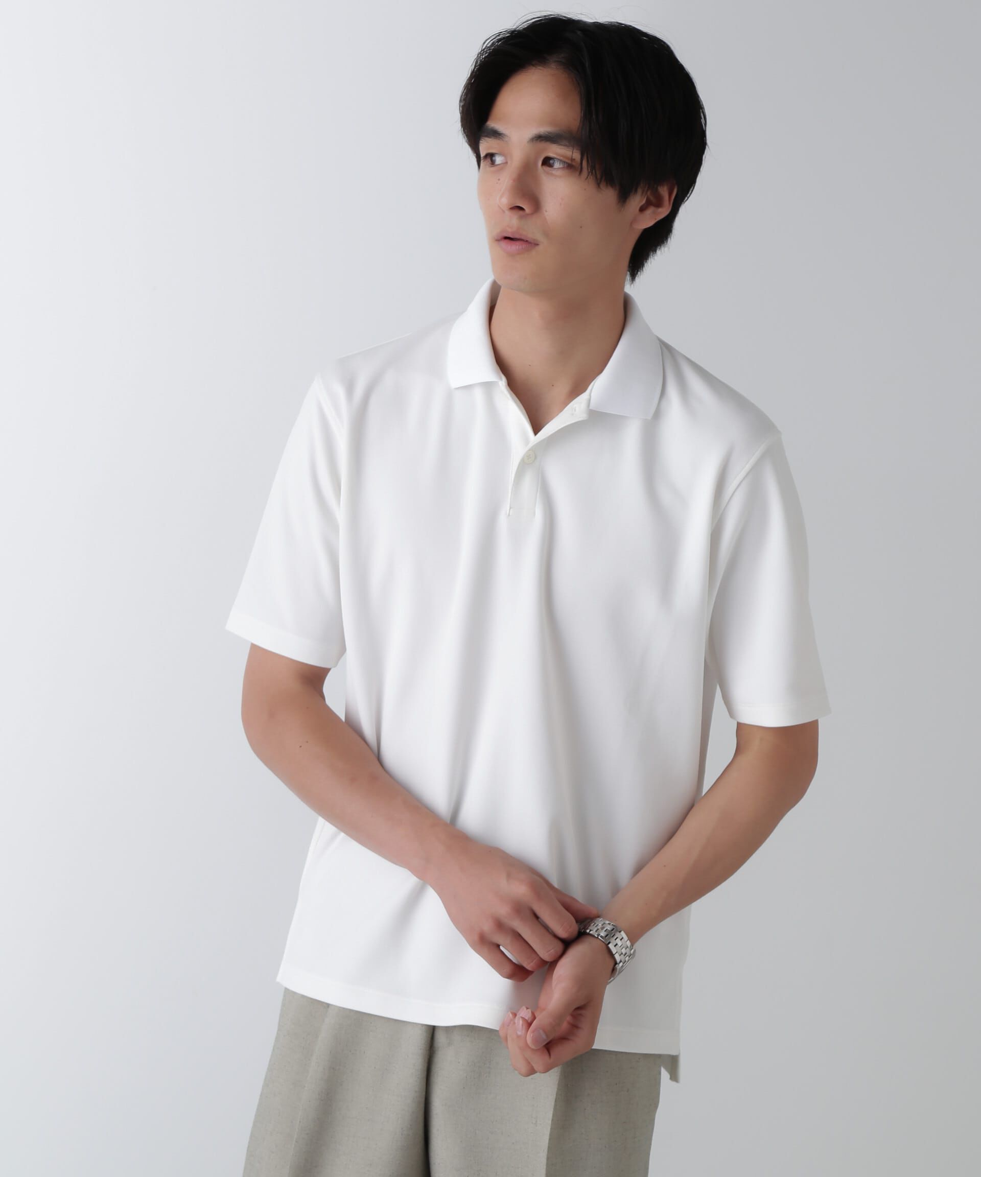 nano･universe「｢N POLO｣AQUA RHYTHM(R)鹿の子ポロシャツ 半袖」|Tシャツ・カットソー|