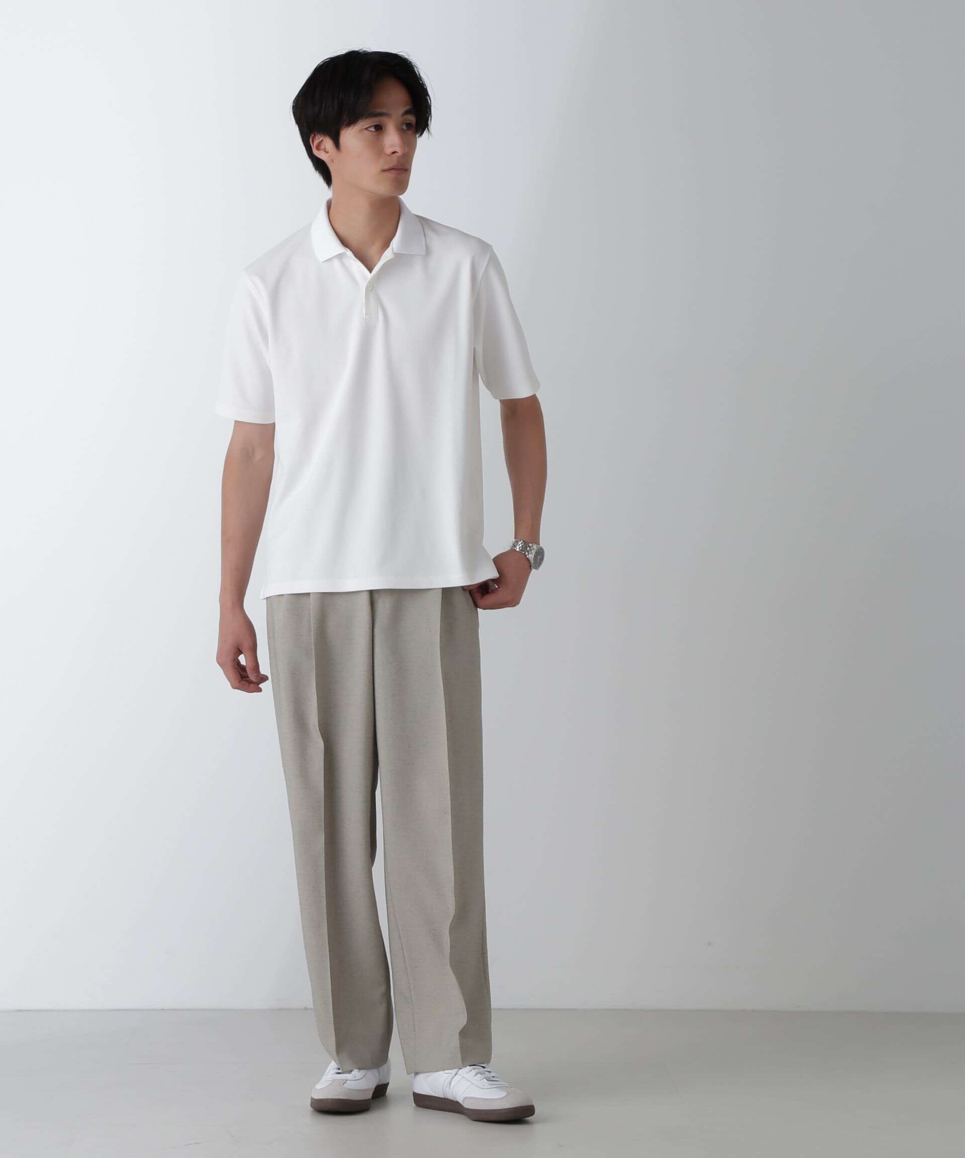 nano･universe「｢N POLO｣AQUA RHYTHM(R)鹿の子ポロシャツ 半袖」|Tシャツ・カットソー|