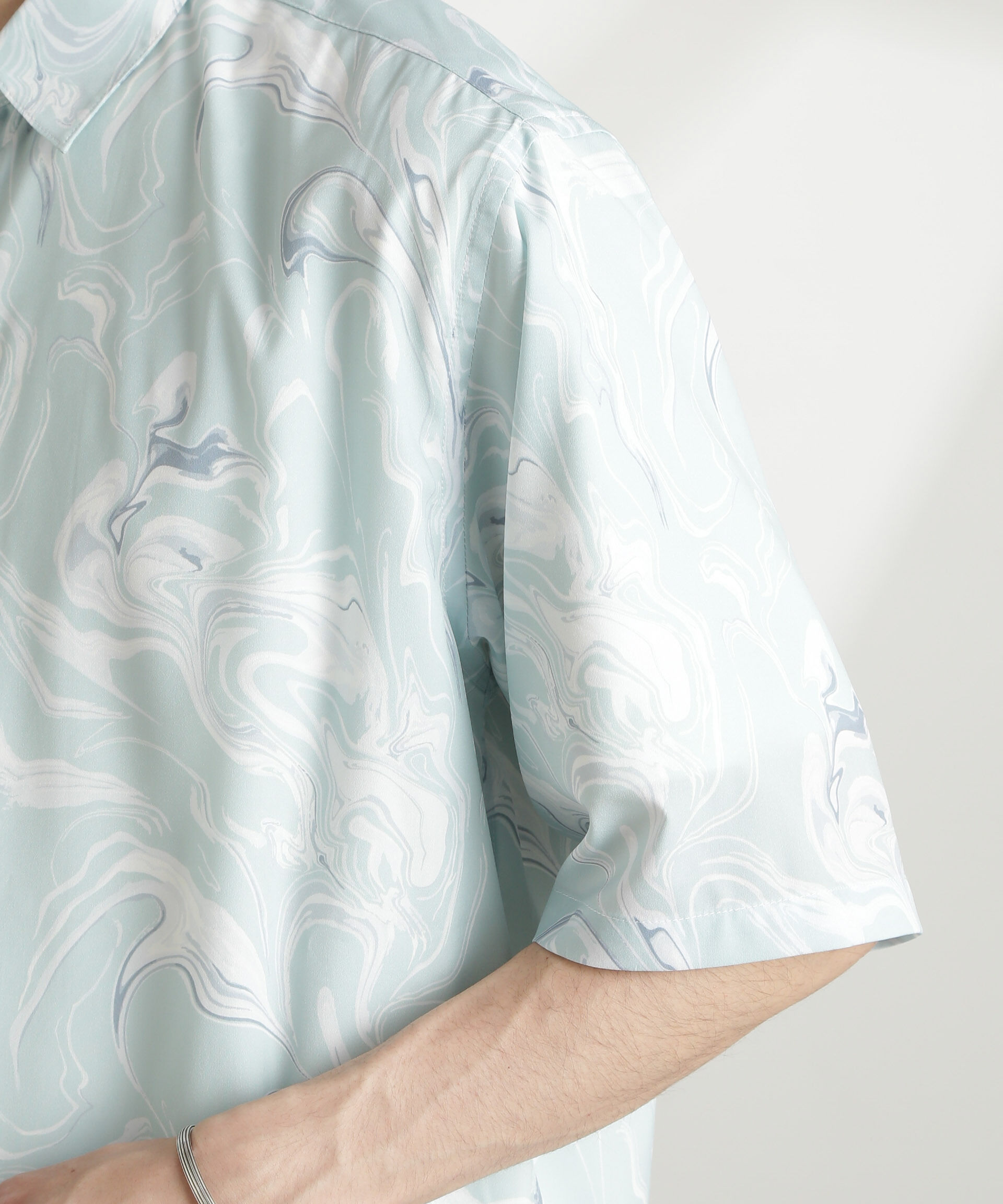 nano･universe「マーブルパターンシャツ 半袖」|シャツ・ブラウス|