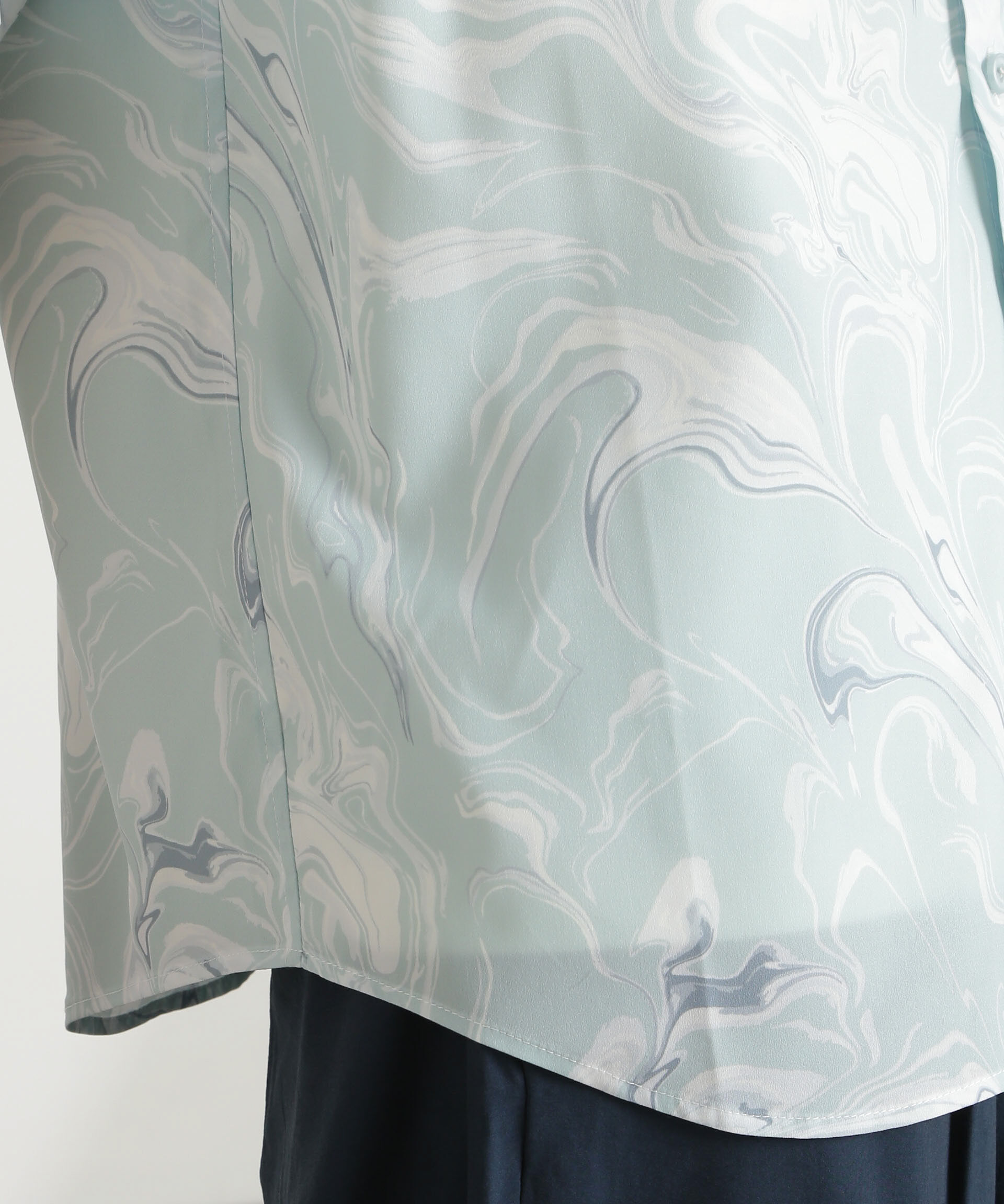 nano･universe「マーブルパターンシャツ 半袖」|シャツ・ブラウス|