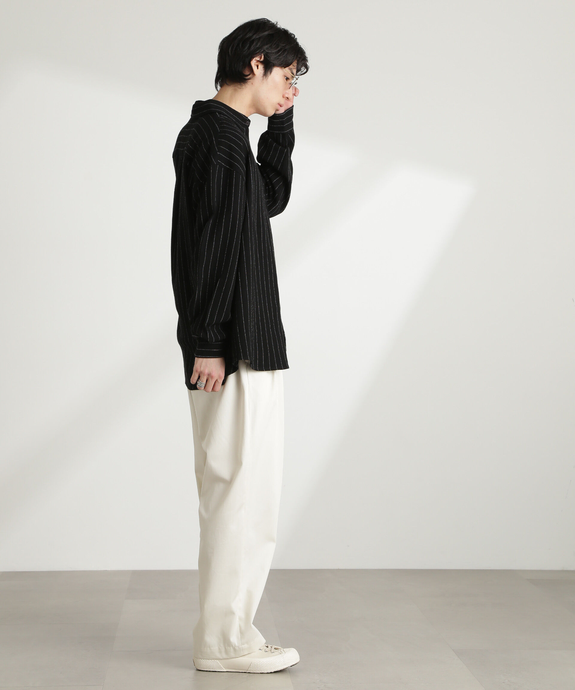 nano･universe「WEB限定/ピンストライプレギュラーカラーシャツ 長袖」|シャツ・ブラウス|