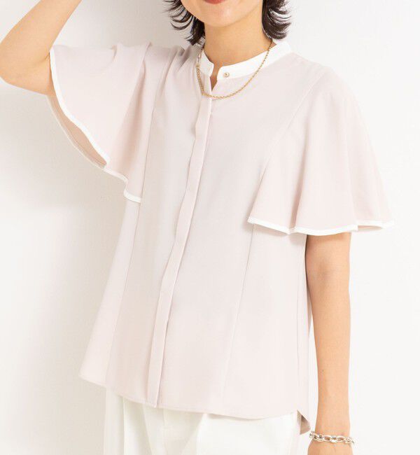 NOLLEY'S sophi「バックサテンフレアスリーブブラウス」|シャツ・ブラウス|ベビーピンク