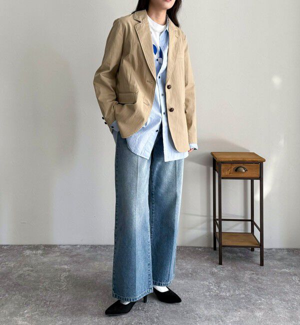 fredy emue「FRセンタープレスセミワイドデニムパンツ」|デニム|