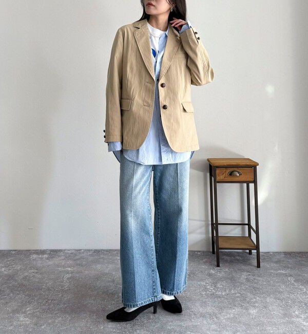 fredy emue「FRセンタープレスセミワイドデニムパンツ」|デニム|