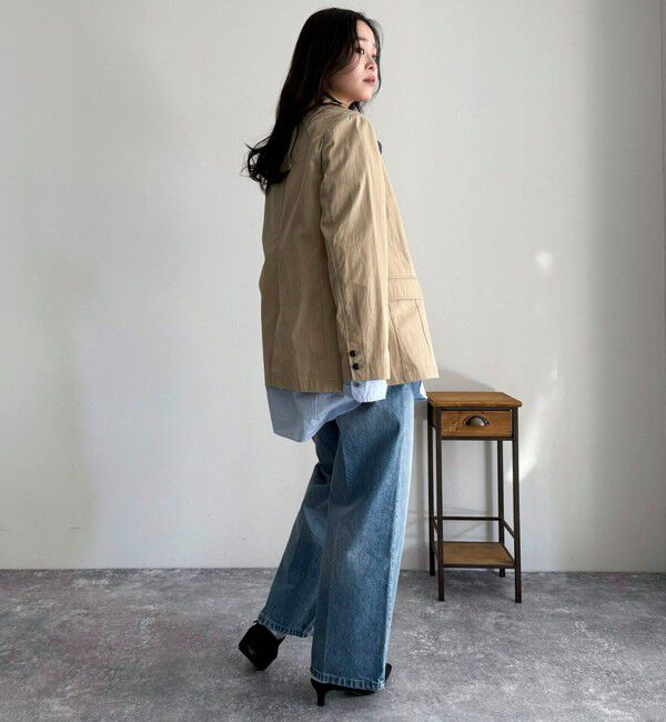 fredy emue「FRセンタープレスセミワイドデニムパンツ」|デニム|