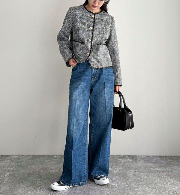 fredy emue「FRセンタープレスセミワイドデニムパンツ」|デニム|