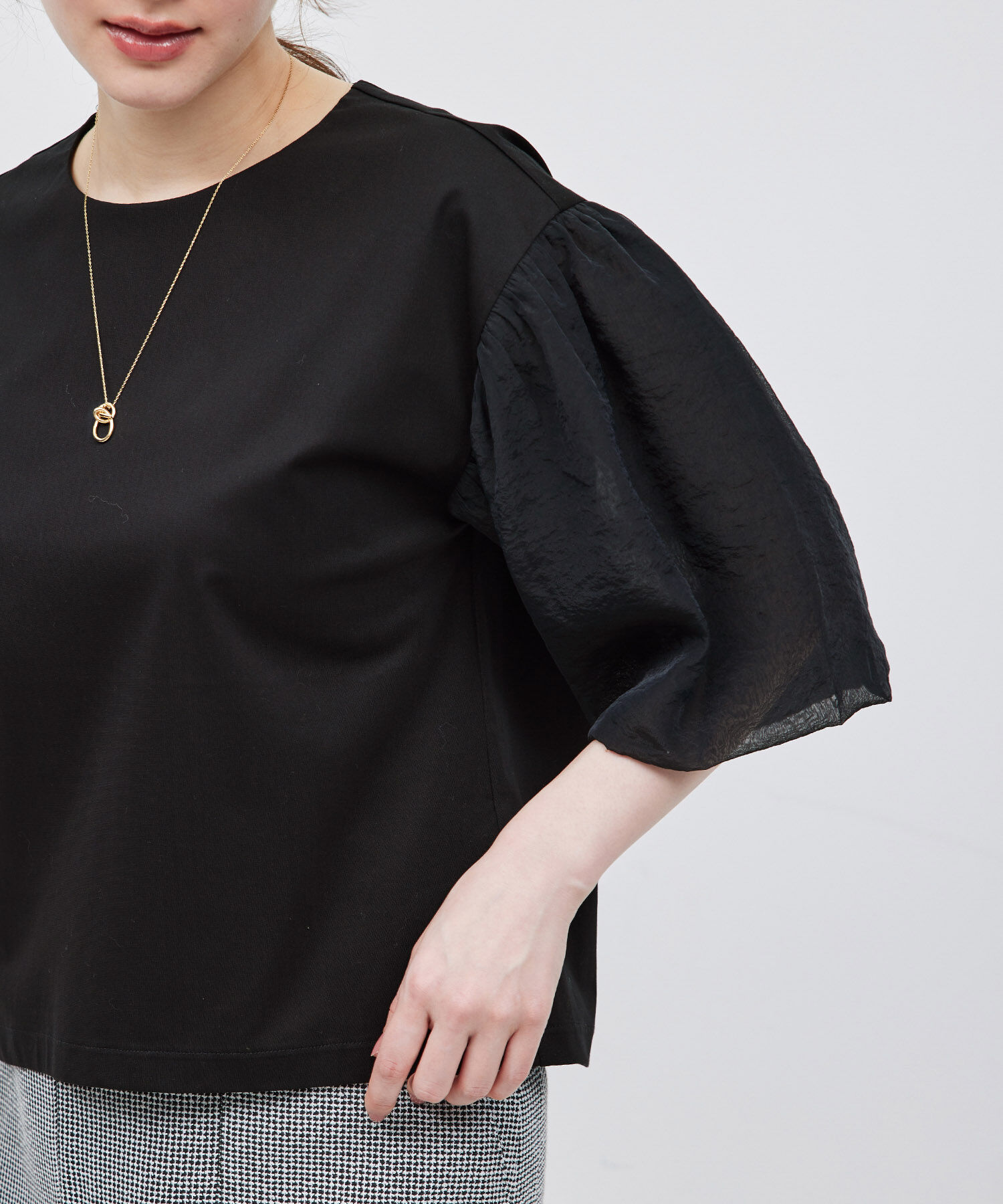 ROPE「オーガンジー袖カットソー」|Tシャツ・カットソー|