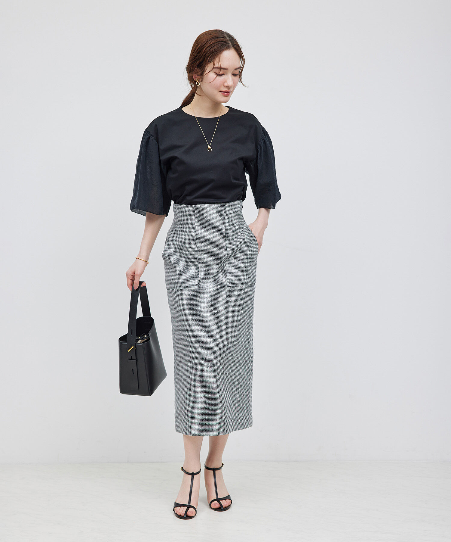 ROPE「オーガンジー袖カットソー」|Tシャツ・カットソー|