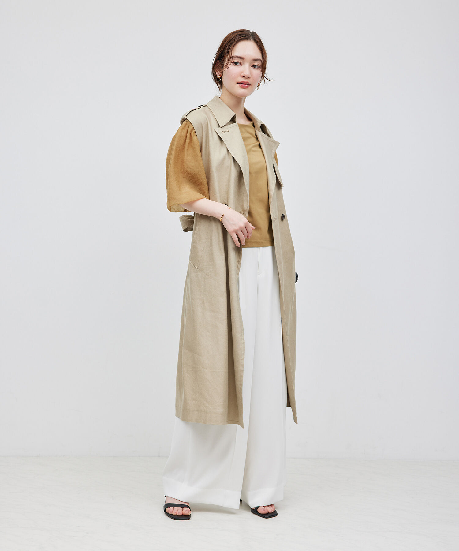 ROPE「オーガンジー袖カットソー」|Tシャツ・カットソー|