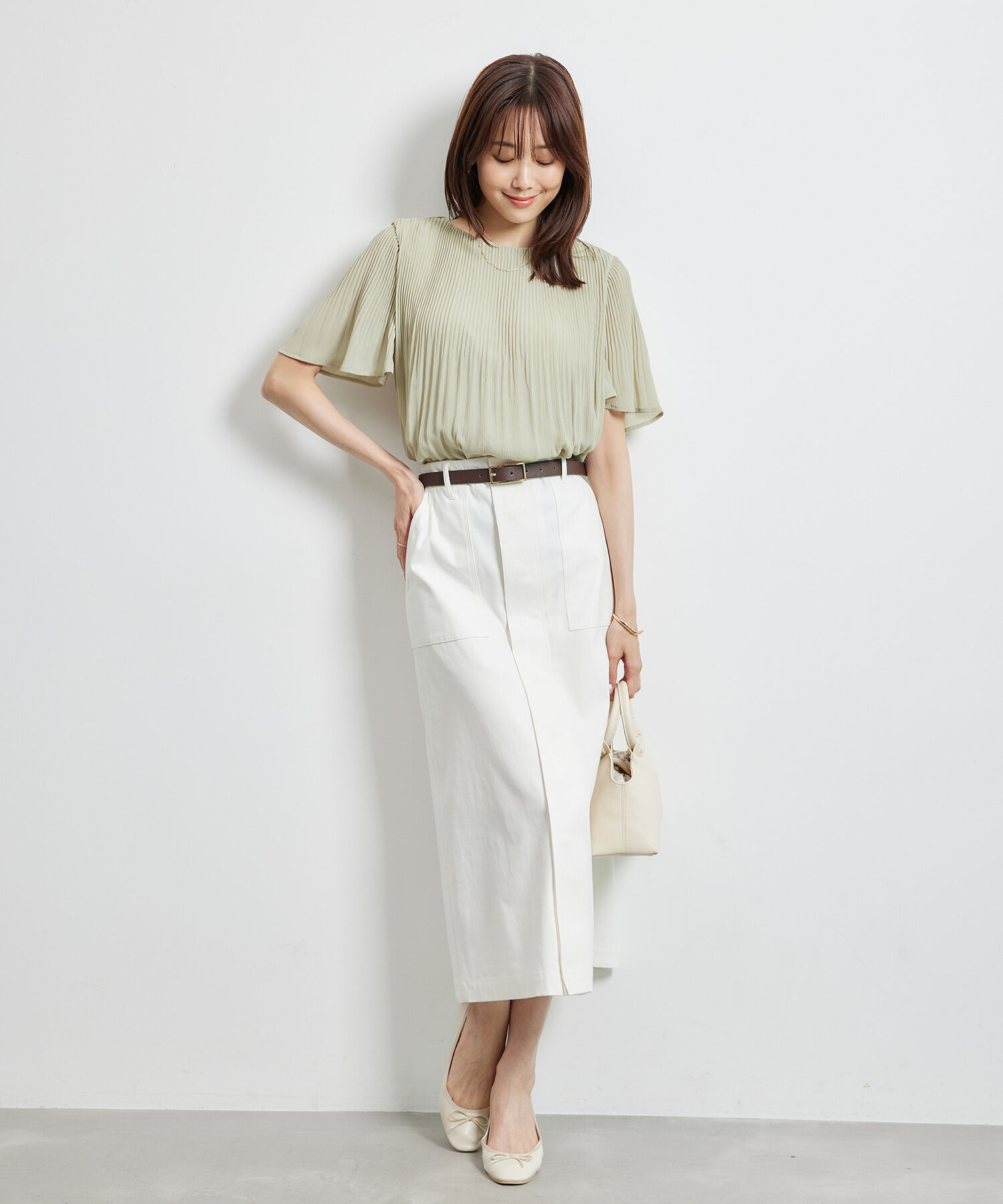 Rope&rsquo;Picnic「カップ付きプリーツブラウス」|シャツ・ブラウス|