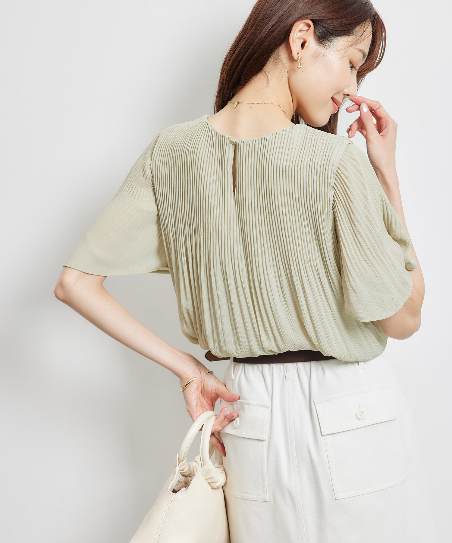 Rope&rsquo;Picnic「カップ付きプリーツブラウス」|シャツ・ブラウス|