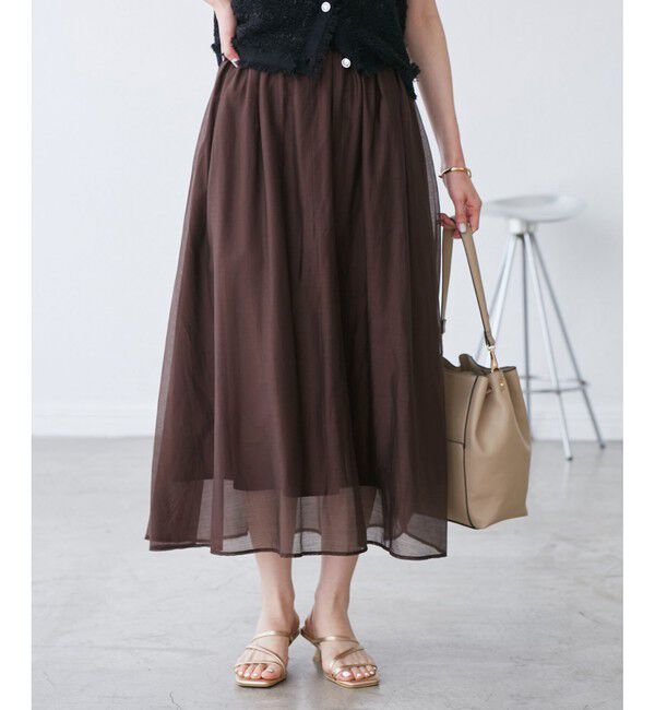Rope&rsquo;Picnic「エアリーシアーギャザーロングスカート」|スカート|