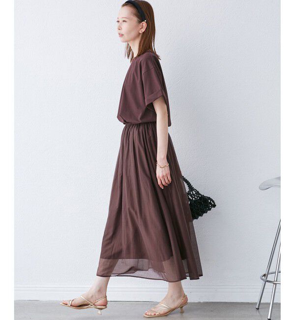 Rope&rsquo;Picnic「エアリーシアーギャザーロングスカート」|スカート|