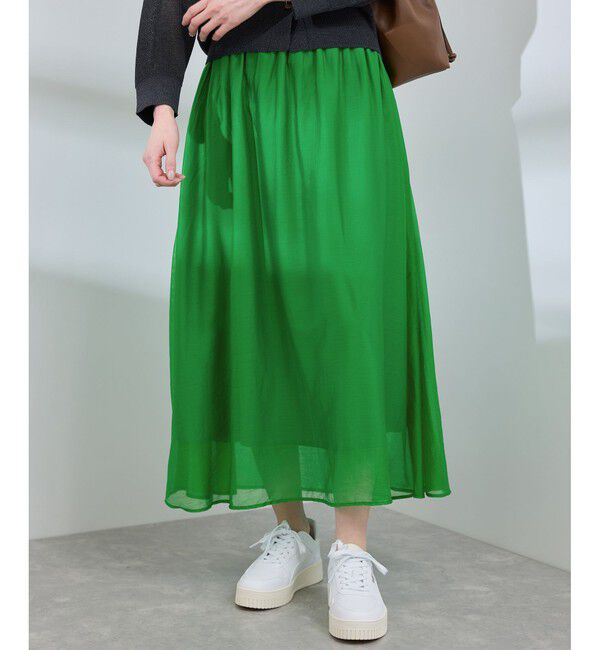 Rope&rsquo;Picnic「エアリーシアーギャザーロングスカート」|スカート|