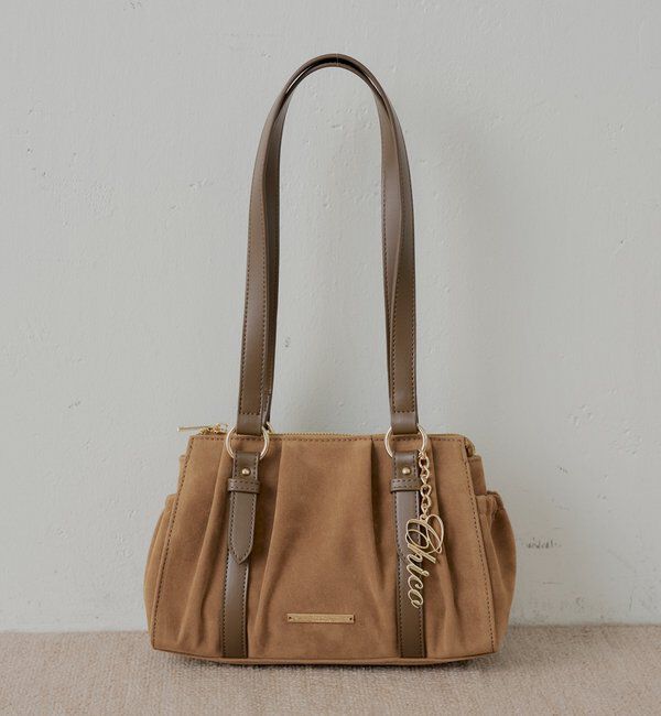  「チャーム付きタックデザインボストンバッグ」|ボストンバッグ|ブラウンその他3