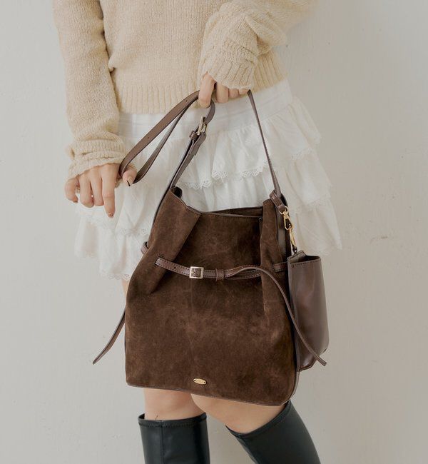  「スマホポーチ付きベルトデザインショルダーバッグ」|ショルダー・メッセンジャー|