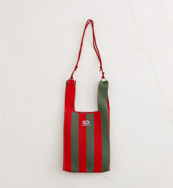 Rouge vif「【FRUIT OF THE LOOM】ストライプ ミニショルダーバッグ / ST」|ショルダー・メッセンジャー|レッド
