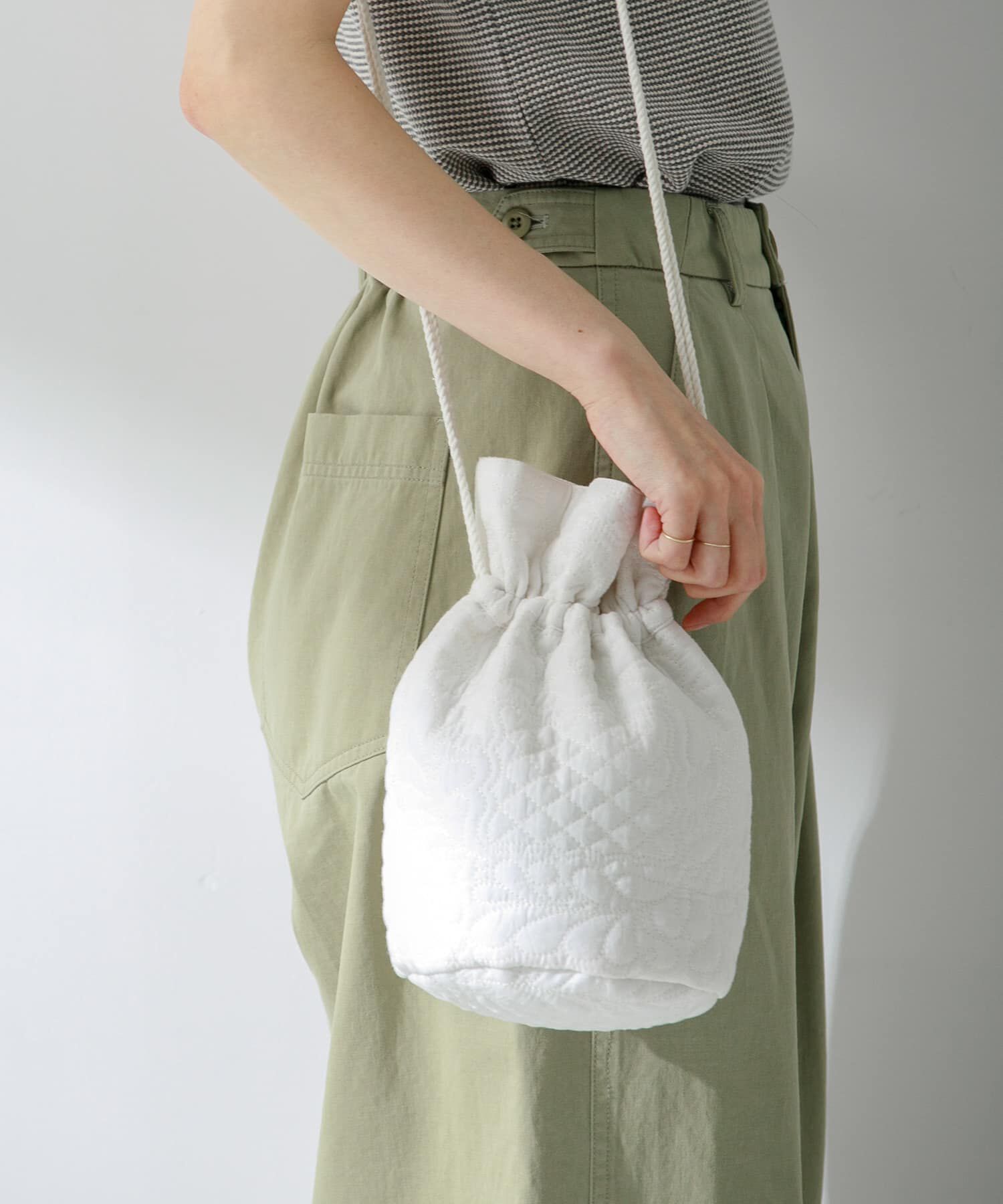 Sonny Label 「エンブロイダリーコットンポシェット」|ショルダー・メッセンジャー|オフホワイト