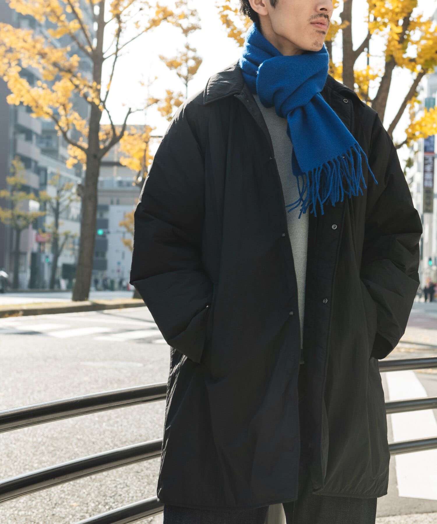 URBAN RESEARCH DOORS「ライトナイロン パデット バルマカンコート」|ノーカラーコート|