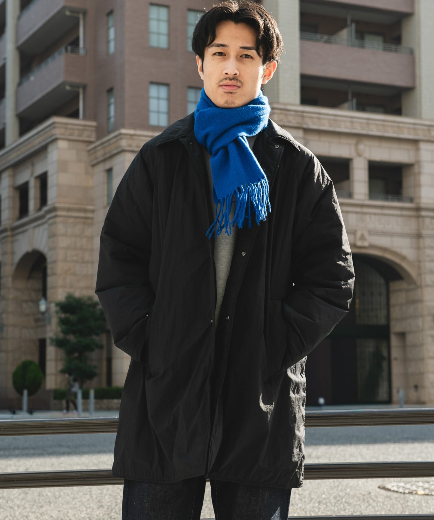 URBAN RESEARCH DOORS「ライトナイロン パデット バルマカンコート」|ノーカラーコート|