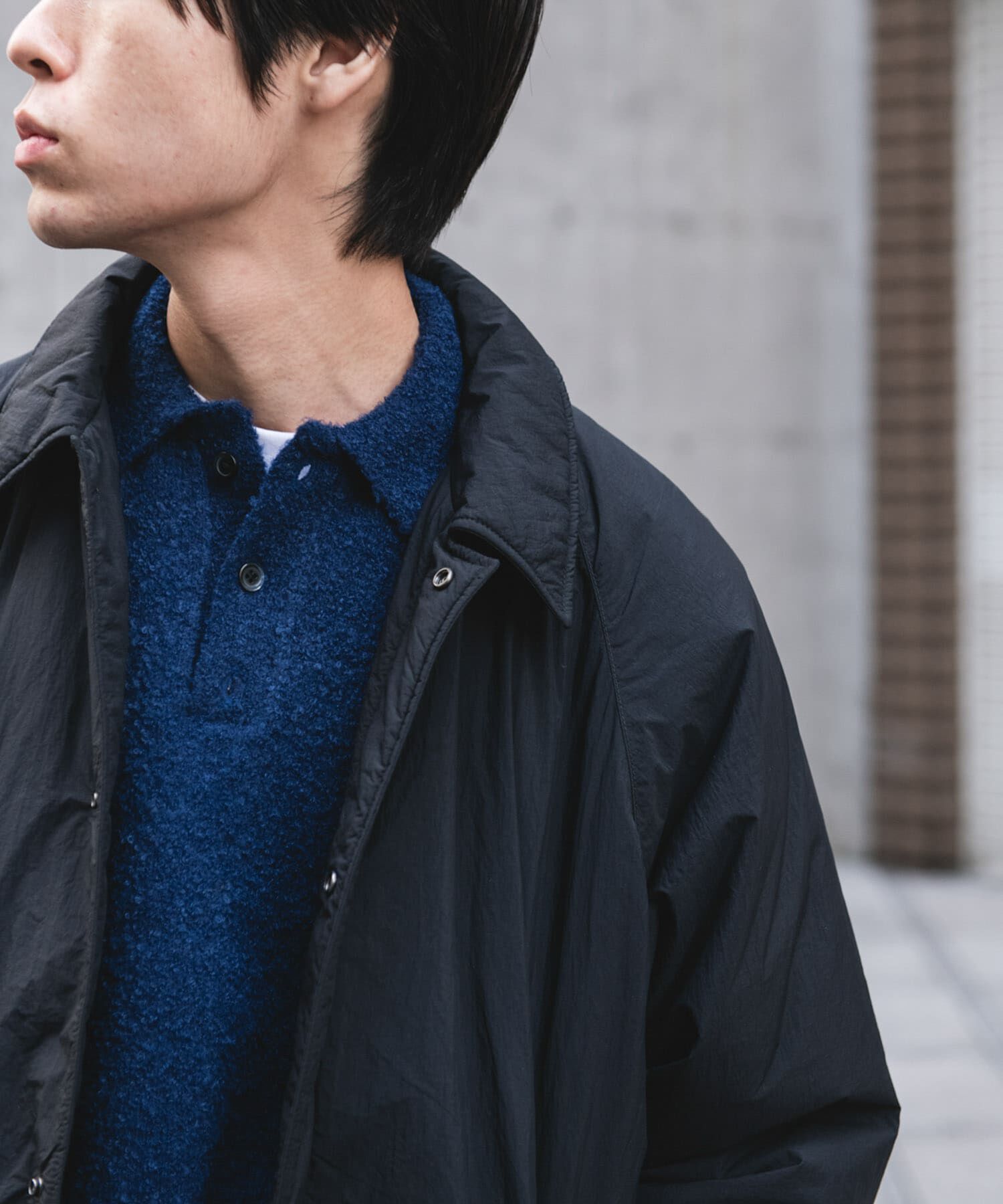 URBAN RESEARCH DOORS「ライトナイロン パデット バルマカンコート」|ノーカラーコート|