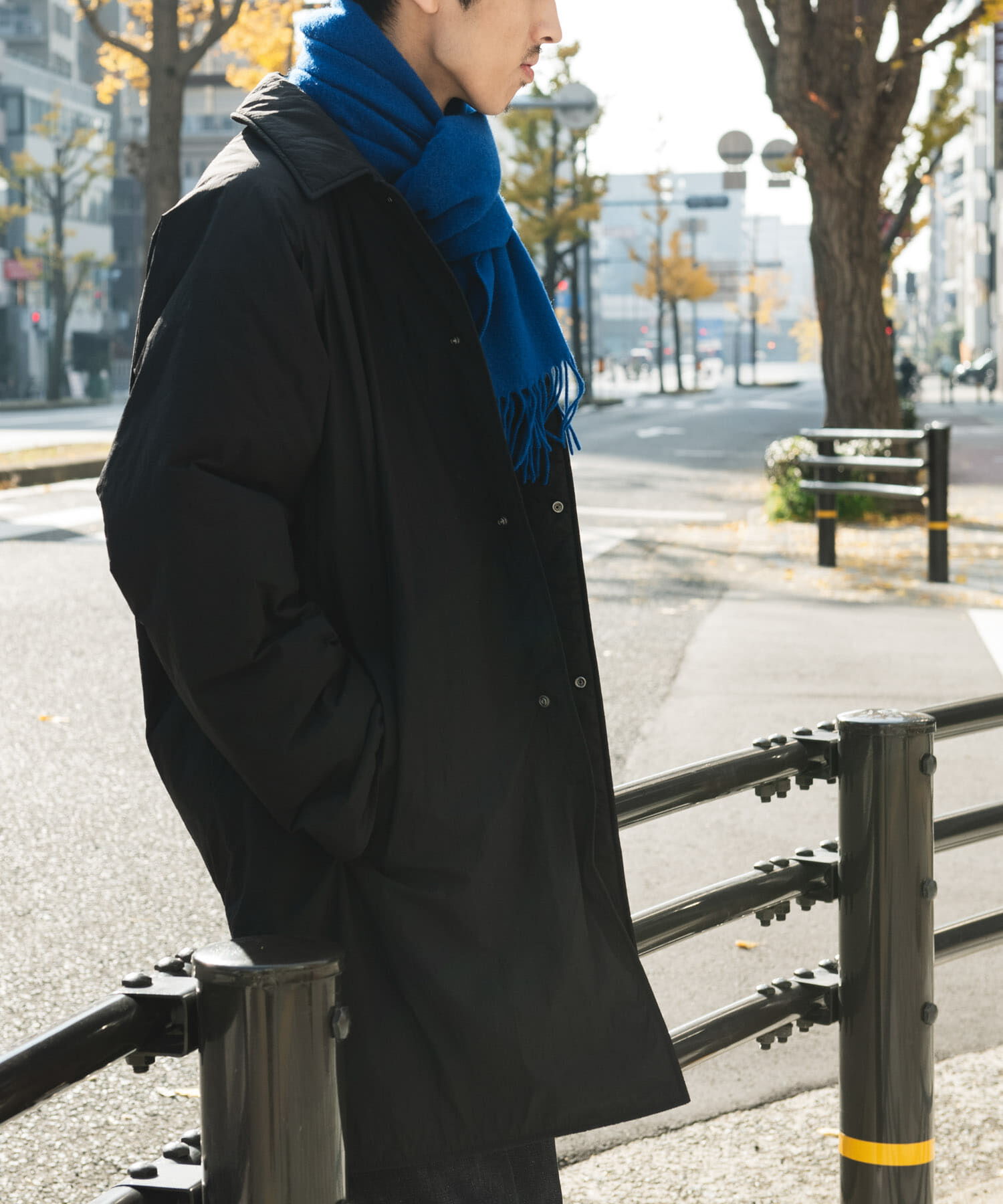 URBAN RESEARCH DOORS「ライトナイロン パデット バルマカンコート」|ノーカラーコート|