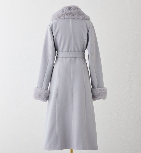  「【サイズ展開あり】襟/袖ファーマルチリボンロングコート」|その他|