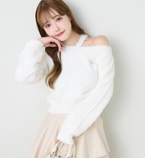  「プレート付きフェザーニット」|ニット・セーター|