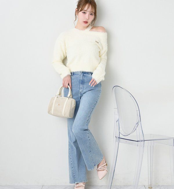  「プレート付きフェザーニット」|ニット・セーター|