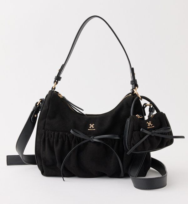  「ミニバッグチャーム付きドロストリボンバッグ」|ショルダー・メッセンジャー|