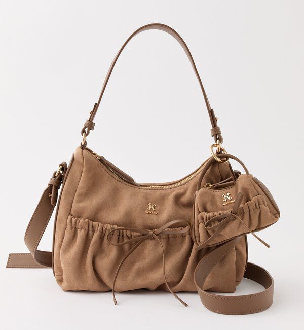  「ミニバッグチャーム付きドロストリボンバッグ」|ショルダー・メッセンジャー|