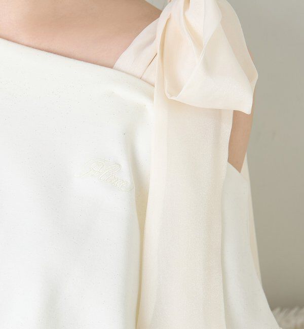  「肩リボン刺繍入りラメトップス」|プルオーバー|