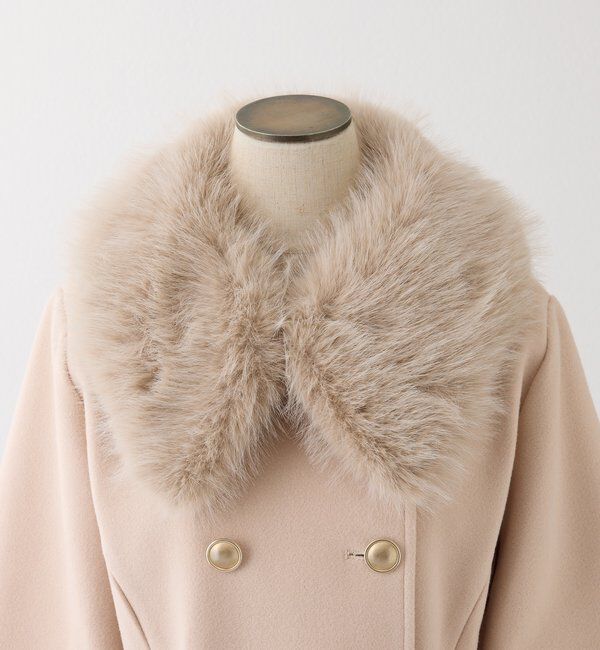  「ウエストベルト付きフェイクファー襟ミドルコート」|その他|