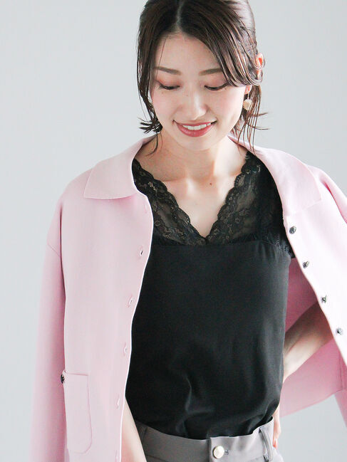 Te chichi「前後2WAYレースネックタンクトップ」|Tシャツ・カットソー|