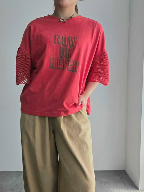 SM2「[接触冷感]袖メッシュプリントTシャツ」|Tシャツ・カットソー|