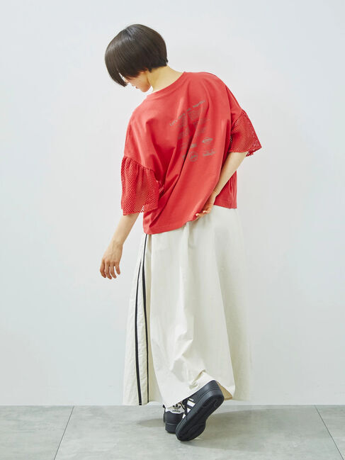 SM2「[接触冷感]袖メッシュプリントTシャツ」|Tシャツ・カットソー|