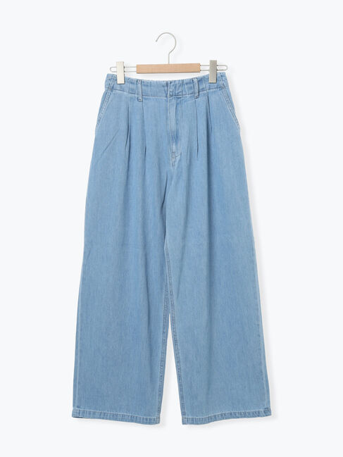 Samansa Mos2「デニムタックトラウザー」|その他|サックスブルー