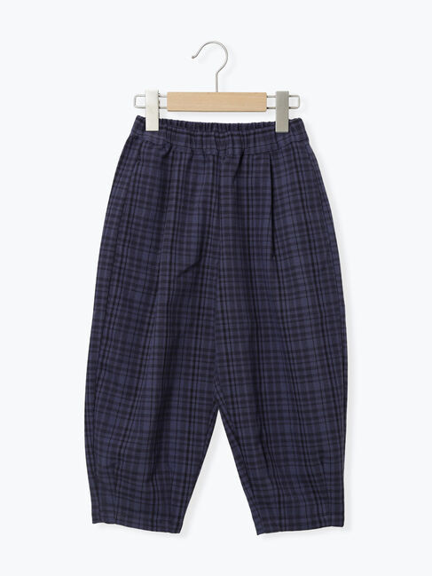 Samansa Mos2 Lagom「チェック柄コクーンパンツ」|その他|ネイビー