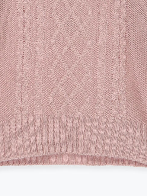 Samansa Mos2 Lagom「【マシンウォッシャブル】肩フリルケーブル編みニット」|ニット・セーター|