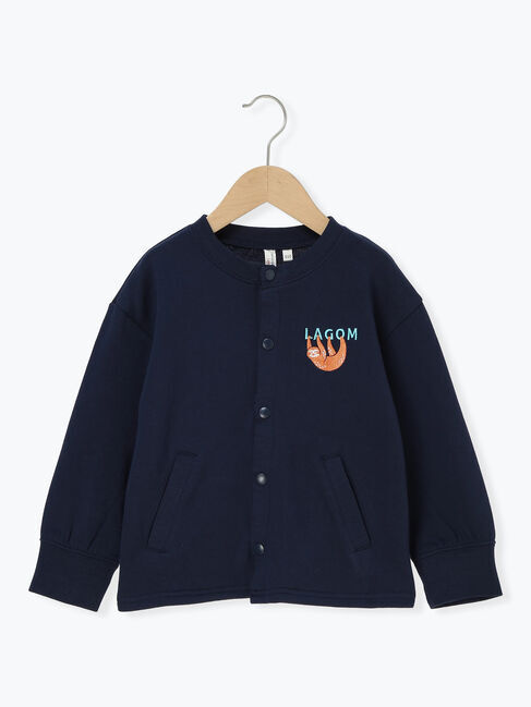 Samansa Mos2 Lagom「ナマケモノ刺繍ミニ裏毛カーディガン」|カーディガン|