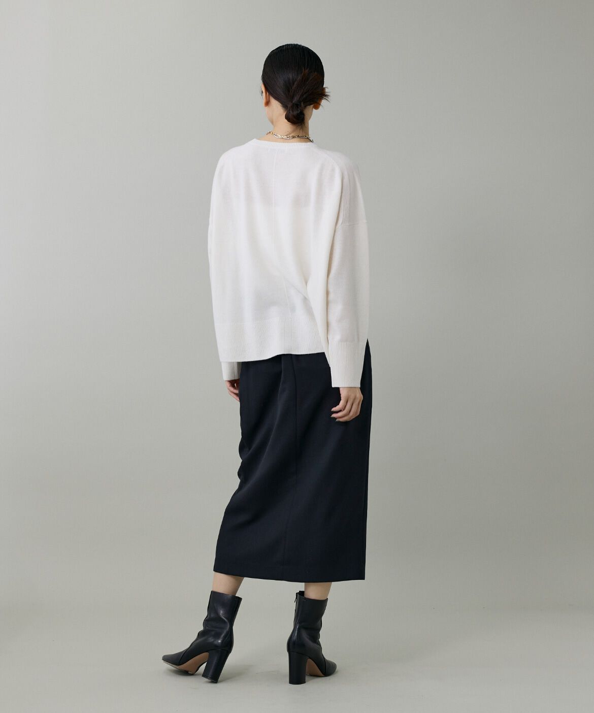 INED「ライトカルゼ ラップ風タイトスカート」|タイト|