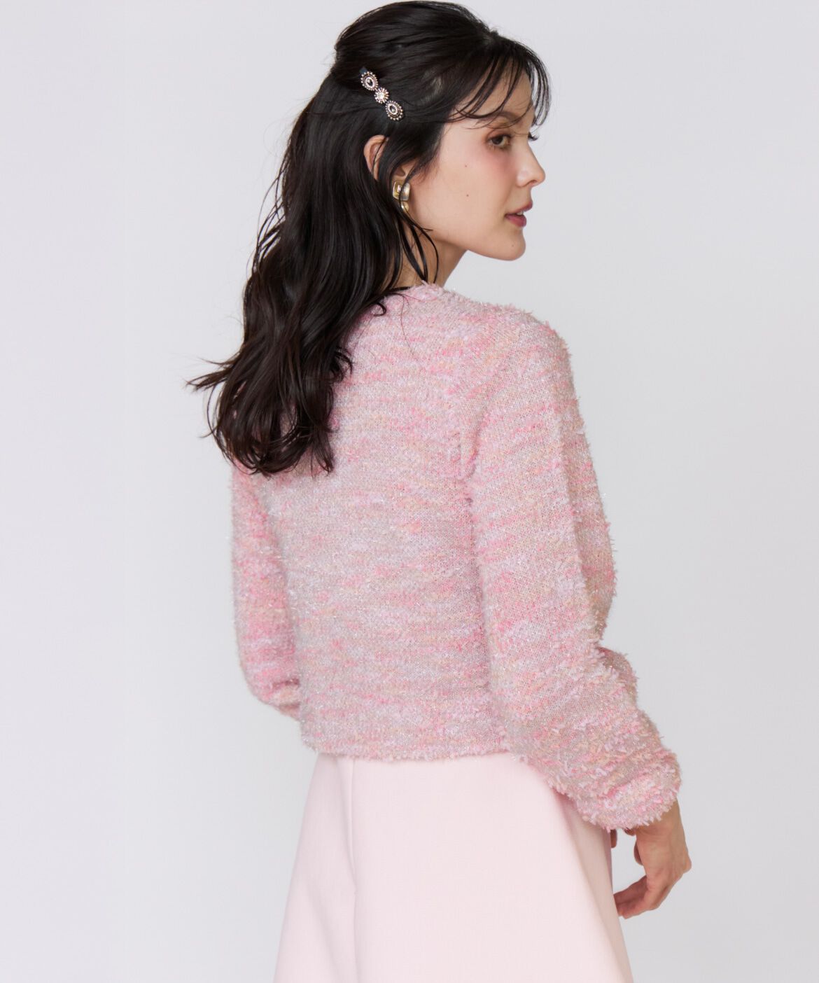 Maglie le cassetto「《大きいサイズ》シャギーラメニットジャケット《M Maglie le cassetto》」|カーディガン|