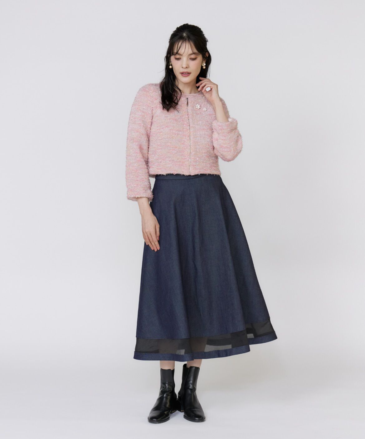 Maglie le cassetto「《大きいサイズ》シャギーラメニットジャケット《M Maglie le cassetto》」|カーディガン|