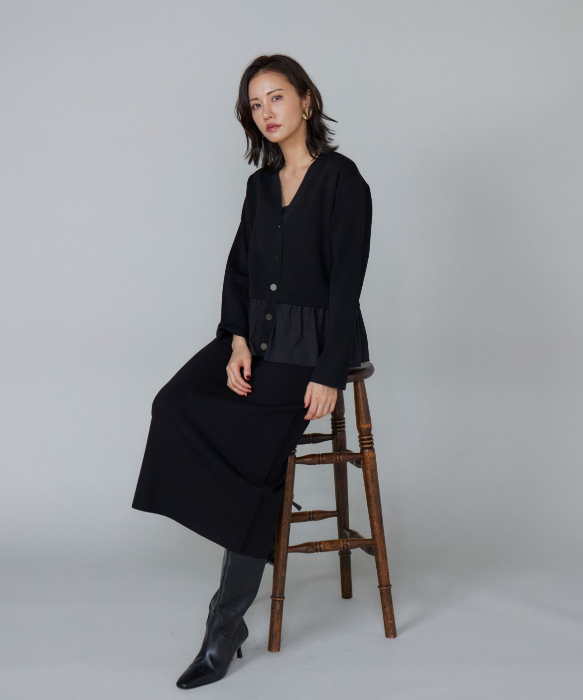 Le Souk「ミラノリブAラインスカート」|タイト|