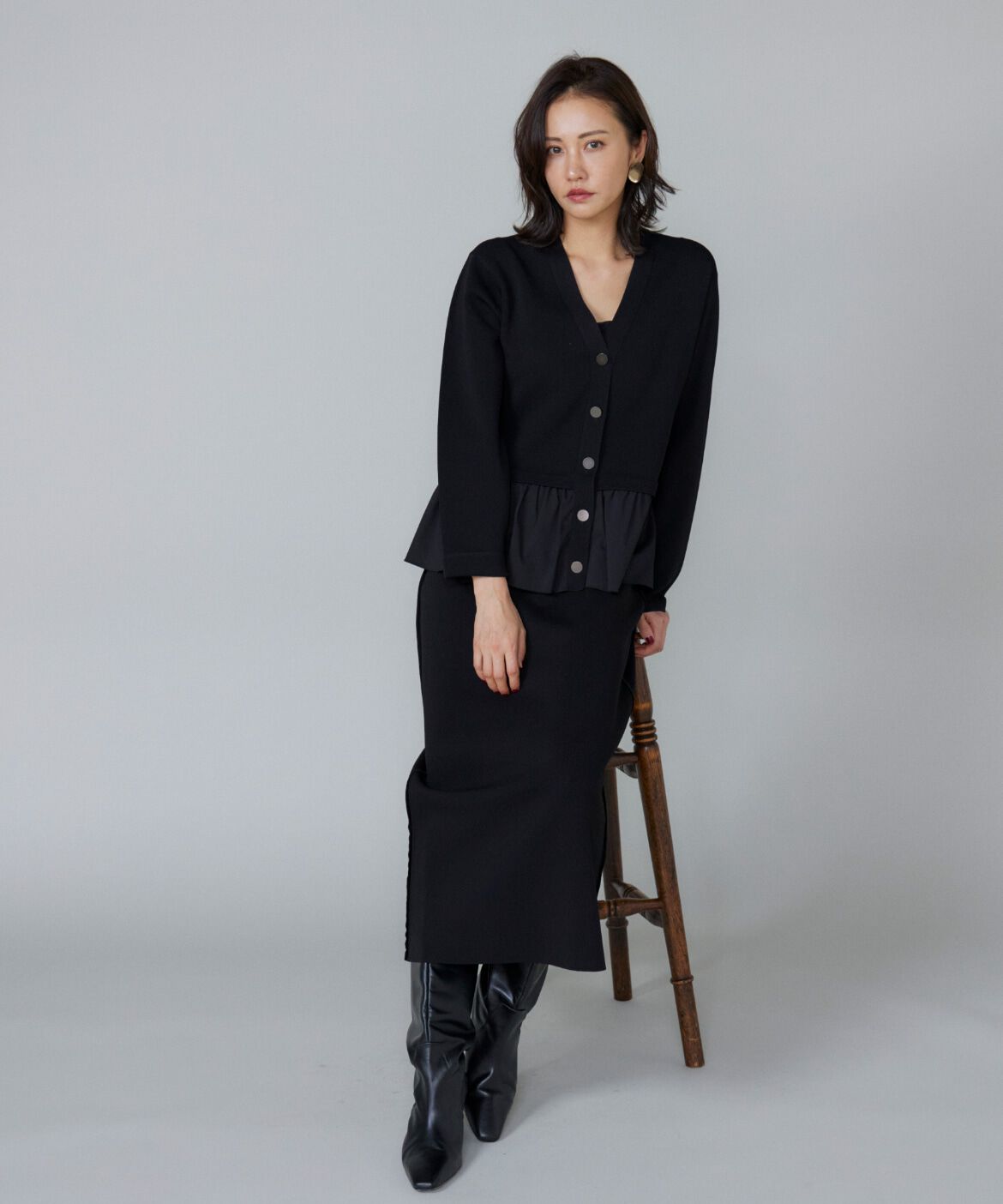 Le Souk「ミラノリブAラインスカート」|タイト|