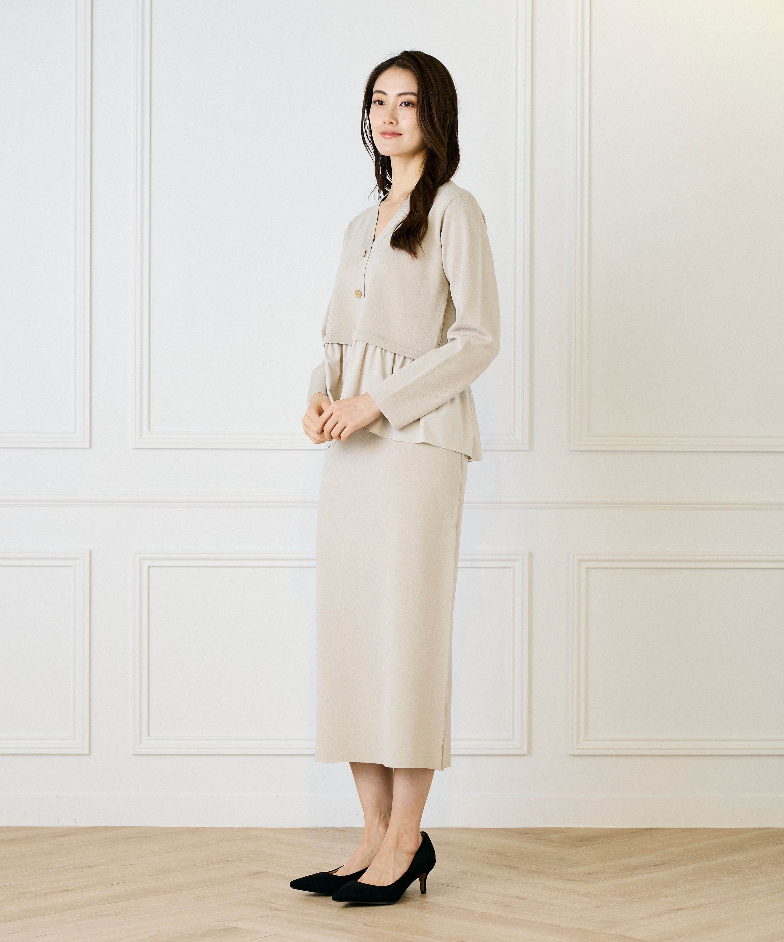 Le Souk「ミラノリブAラインスカート」|タイト|