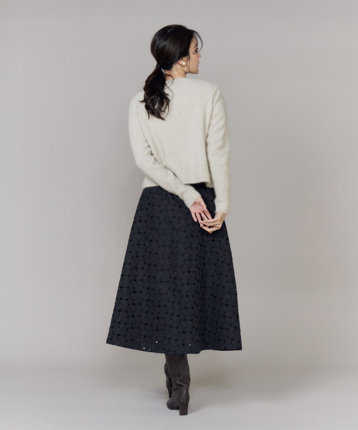 Maglie le cassetto「ベロアリボンフォックスカーデ」|カーディガン|